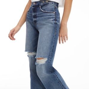 Good American Blue Good 90's Ripped
Straight Leg Jeans